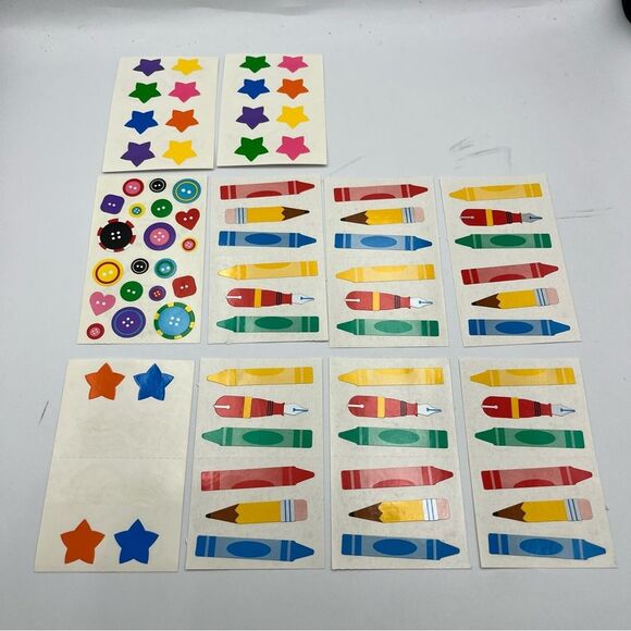 Other - Vintage Colorful Crayon and Star Sticker Set